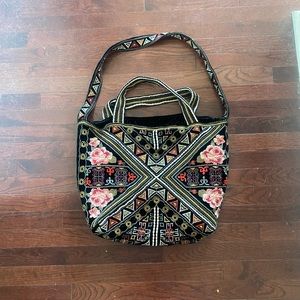 Johnny Was Velvet Embroidered Bag